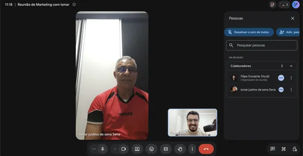 Reunião de diagnóstico por vídeo entre a Golts e o cliente