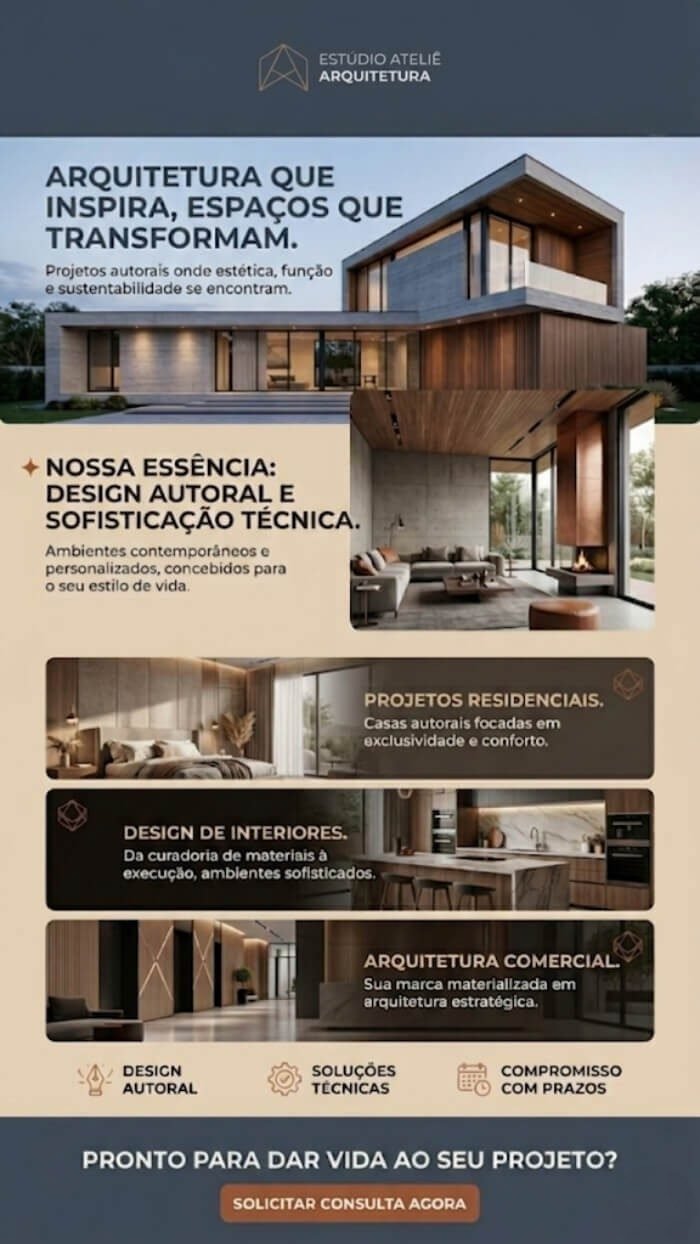CRIAÇÃO DE SITE PROFISSIONAL PARA ARQUITETO